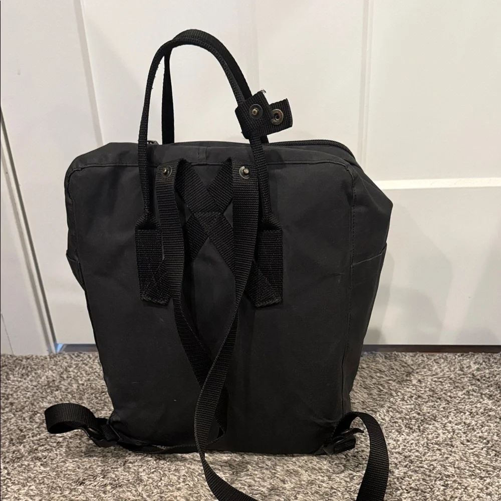 Fjallraven Kanken Black Backpack bag carrying purse laptop Swedish  tote